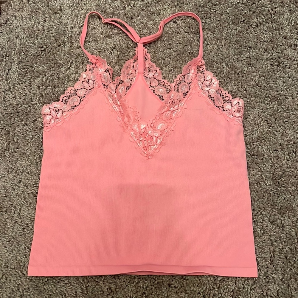 Pink lace top